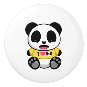 Bouton De Porte En Céramique Petit panda mignon
