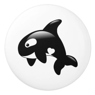Bouton De Porte En Céramique Petite baleine d'Orca