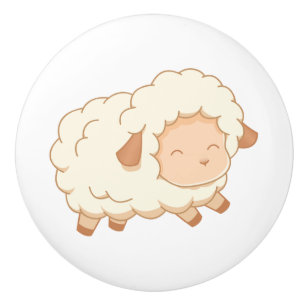 Bouton De Porte En Céramique Petits moutons mignons