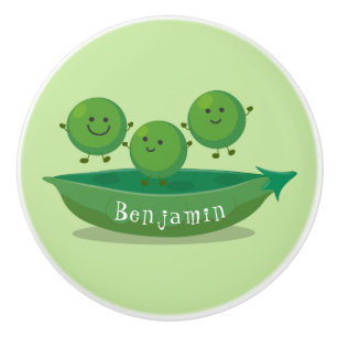 Bouton De Porte En Céramique Petits pois sauteurs en pod dessin animé illustrat