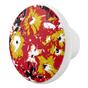 BOUTON DE PORTE EN CÉRAMIQUE PETUNIAS