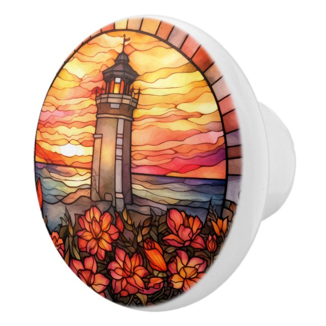 Bouton De Porte En Céramique Phare en faux verre mignon (Droite)