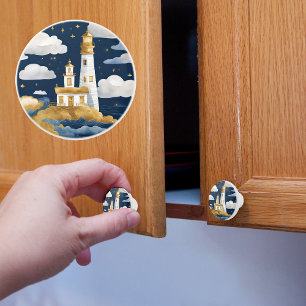 Bouton De Porte En Céramique Phare Fantaisiste