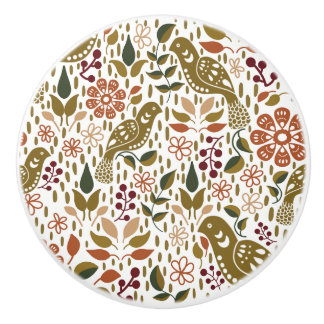 Bouton De Porte En Céramique Pheasant Folk Art Knols | Matériel rustique