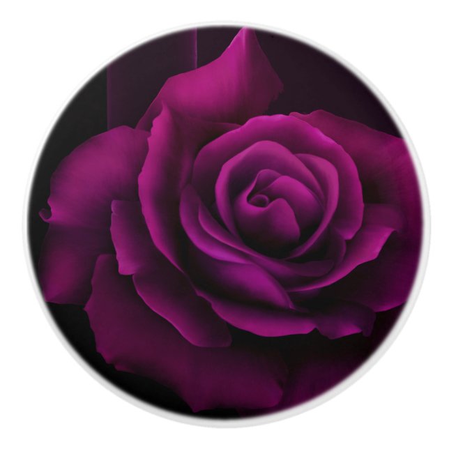 Bouton De Porte En Céramique Photo gothique violet d'un Rose (Devant)