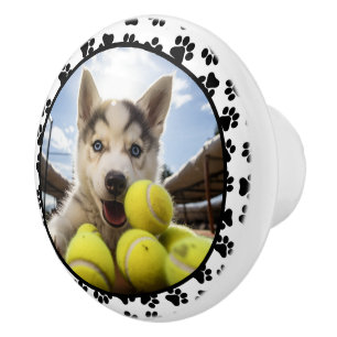 Bouton De Porte En Céramique Photo personnalisable Paw-trait Perfection