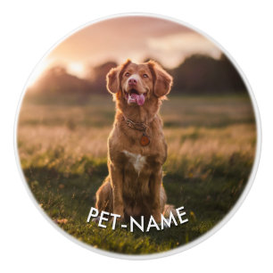 Bouton De Porte En Céramique Photo personnalisée avec le nom de votre chien