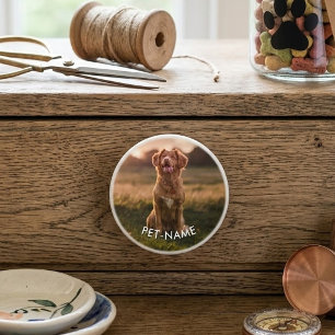 Bouton De Porte En Céramique Photo personnalisée avec le nom de votre chien