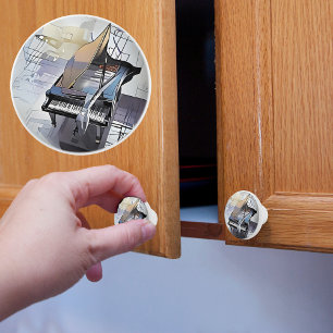 Bouton De Porte En Céramique Piano à queue de jazz