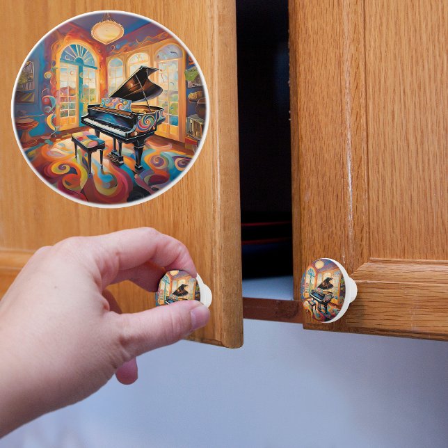 Bouton De Porte En Céramique Piano à queue groovy (Créateur téléchargé)