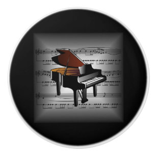 Bouton De Porte En Céramique Piano ~ Oreiller de partition de musique 3D ~ Fond