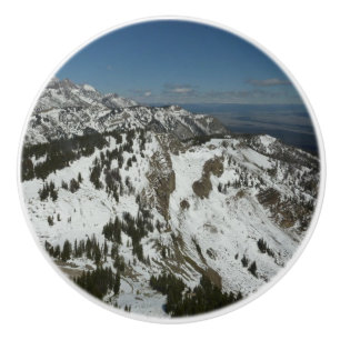 Bouton De Porte En Céramique Pics neigeux des monts Grand Teton I Photographie