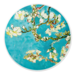 Bouton De Porte En Céramique Pièce de plan rapproché de l'arbre de fleurs de