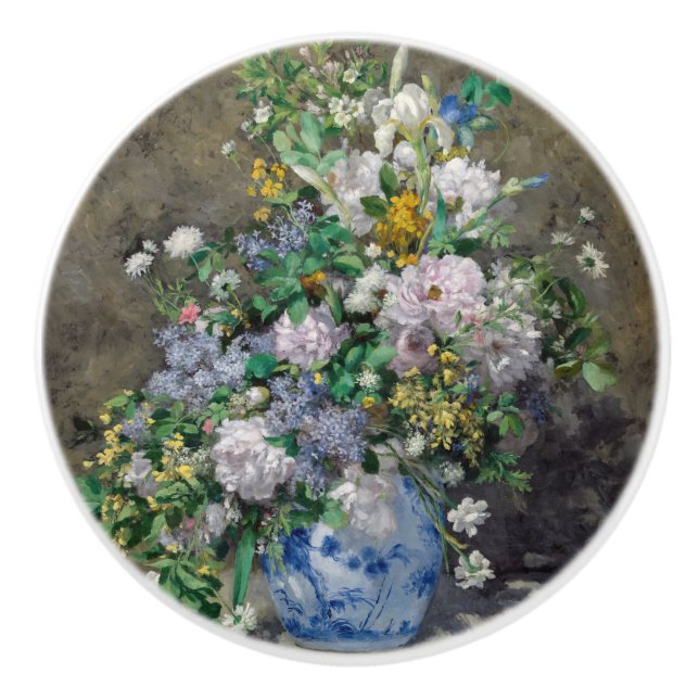 Bouton De Porte En Céramique Pierre-Auguste Renoir - Bouquet de printemps (Devant)