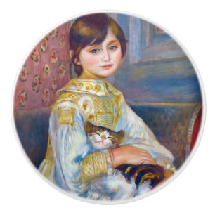 Bouton De Porte En Céramique Pierre-Auguste Renoir - Enfant avec chat