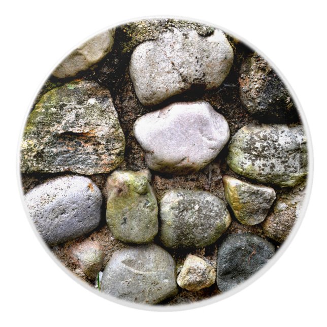 Bouton De Porte En Céramique Pierre de champ, rochers, pierre en détresse, pier (Devant)