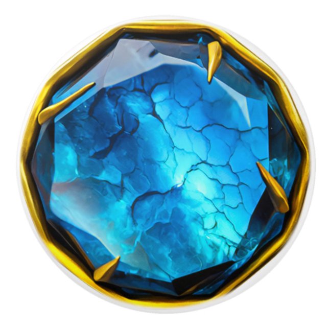 Bouton De Porte En Céramique Pierre de joaillerie Royal Bleue Et Or (Devant)