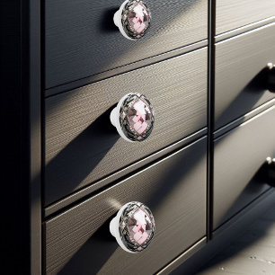 Bouton De Porte En Céramique Pierres décoratives roses Faux Noirs