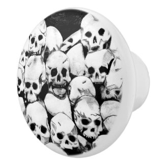 Bouton De Porte En Céramique Pile-O-Skulls
