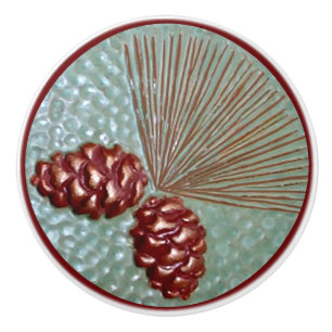 Bouton De Porte En Céramique Pinecone en céramique