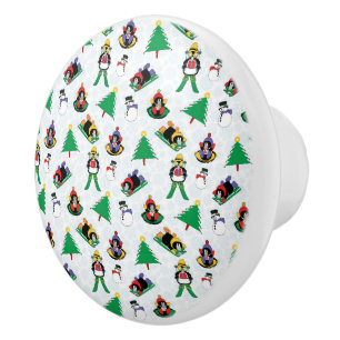 Bouton De Porte En Céramique Pingouin de Noël