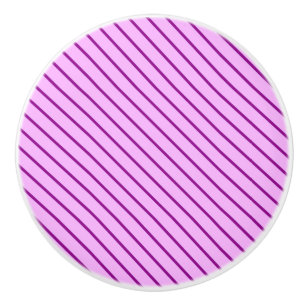 Bouton De Porte En Céramique Pinstripes diagonales - orchidée et violette