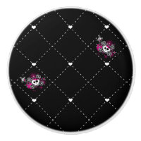 Pirate Crâne et Os croisés Punk Commode Rose et No