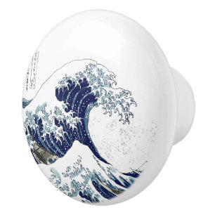 Bouton De Porte En Céramique PixDezines Vintage Great Wave Hokusai 斎 の 葛’飾