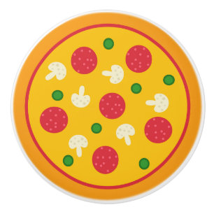 Bouton De Porte En Céramique Pizza Pie