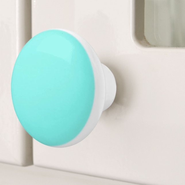 Bouton De Porte En Céramique plage chic turquoise aqua Robins Oeuf Bleu (beach chic turquoise aqua Robins Egg Blue Ceramic Knob)