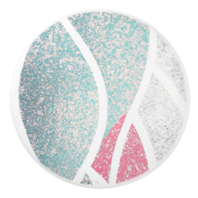 Bouton De Porte En Céramique Plage/côte vagues abstraites (Devant)