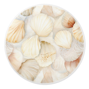 Bouton De Porte En Céramique Plage tropicale Plage Océan Cream Peach Coques de