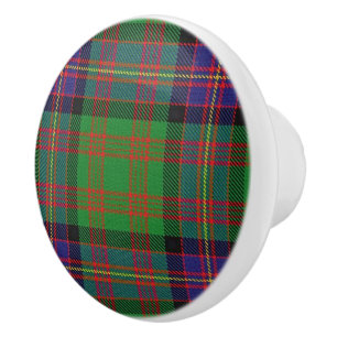 Bouton De Porte En Céramique Plaid de tartan écossais de Cochrane de clan de