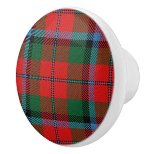 Bouton De Porte En Céramique Plaid de tartan écossais de MacNaughton de clan d