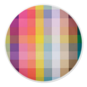 Bouton De Porte En Céramique Plaid écossais abstrait