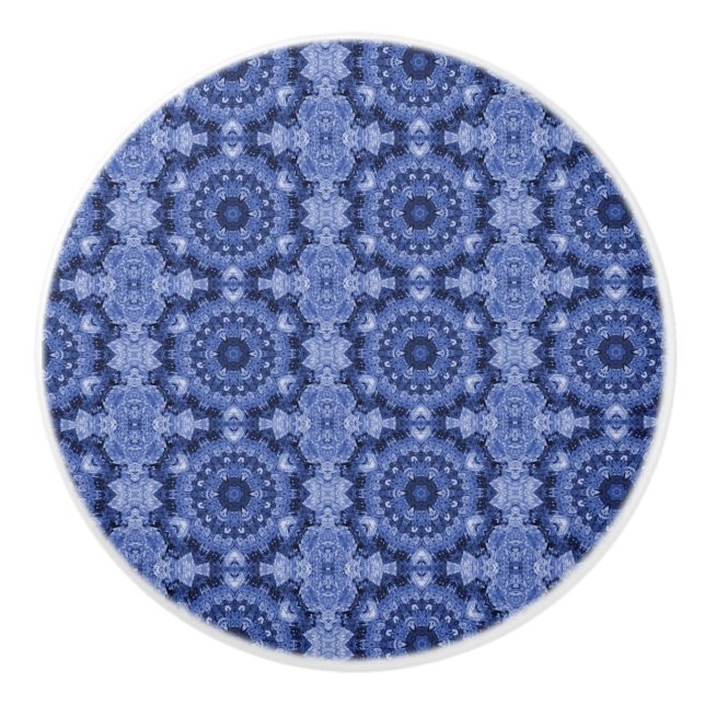 Bouton De Porte En Céramique Planche bleue (Devant)