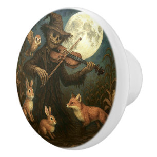 Bouton De Porte En Céramique Pleine lune Scarecrow Serenade