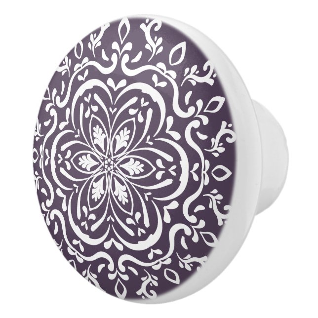 Bouton De Porte En Céramique Plum Mandala (Droite)