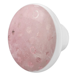Bouton De Porte En Céramique Pointer des points de Parties scintillant or Rose