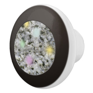 Bouton De Porte En Céramique Points blancs de pastel de texture de roche de