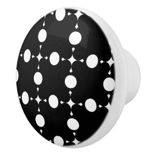 Bouton De Porte En Céramique Pois blancs, Motif à points Polka, points, pointil