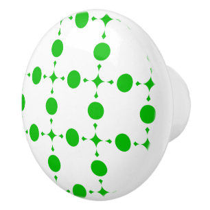 Bouton De Porte En Céramique Pois verts, Motif à points Polka, points, pointill