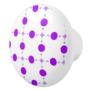Bouton De Porte En Céramique Pois violets, Motif à points Polka, points, pointi