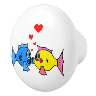 BOUTON DE PORTE EN CÉRAMIQUE POISSON DE KISSING