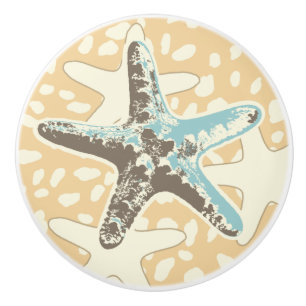 Bouton De Porte En Céramique Poisson d'étoiles dans la Mouette en céramique d