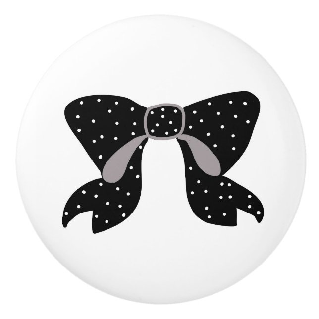 Bouton De Porte En Céramique Polka Bow Knob (Devant)