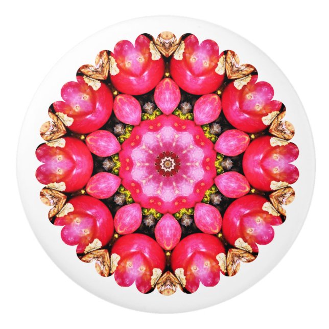 BOUTON DE PORTE EN CÉRAMIQUE POMMES (Devant)