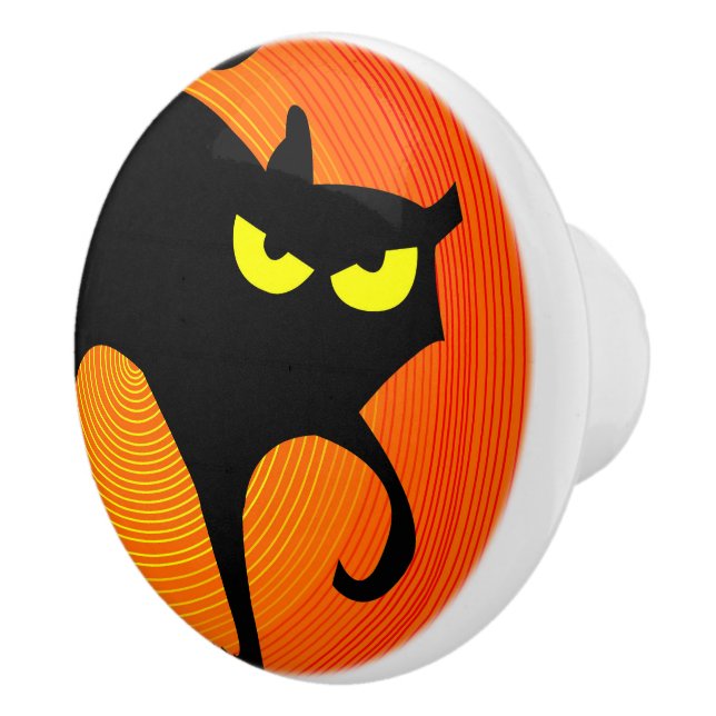 Bouton De Porte En Céramique Pompe en céramique de chat noir (Droite)