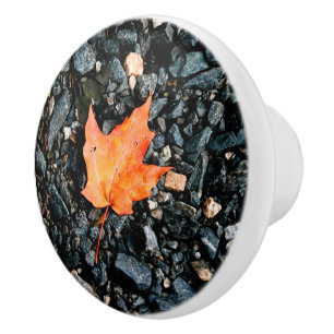 Bouton De Porte En Céramique Pompe en céramique feuille orange