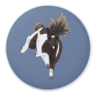 Bouton De Porte En Céramique Poney sauteur